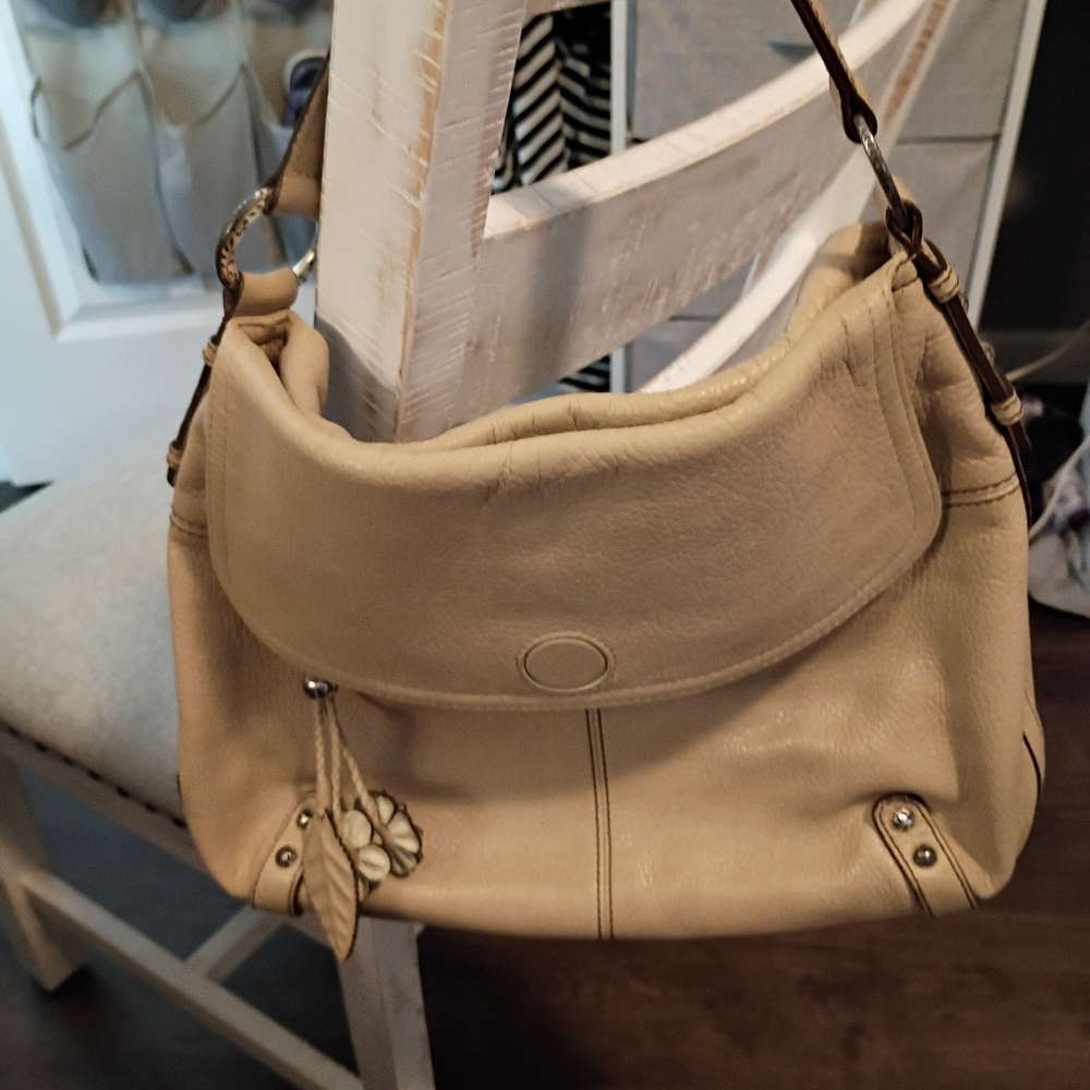 Brighton Beige Leather Floral Hobo